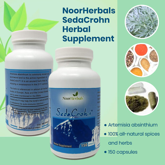 NoorHerbals SedaCrohn dried wormwood herb for traditional herbal preparation.