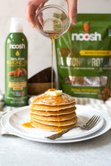 NOOSH powder label close-up highlighting vegan gluten-free kosher claims