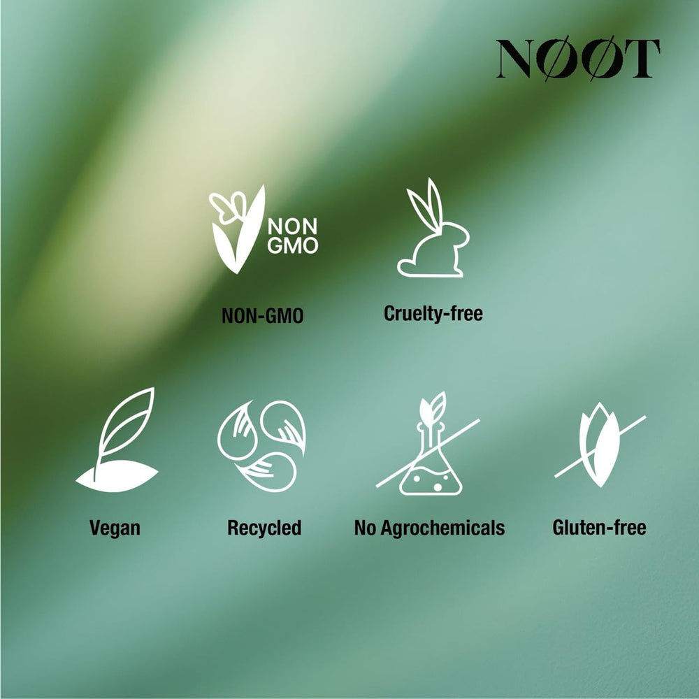 NØØT Cardio Care bottle with eco-friendly packaging in a kitchen setting.