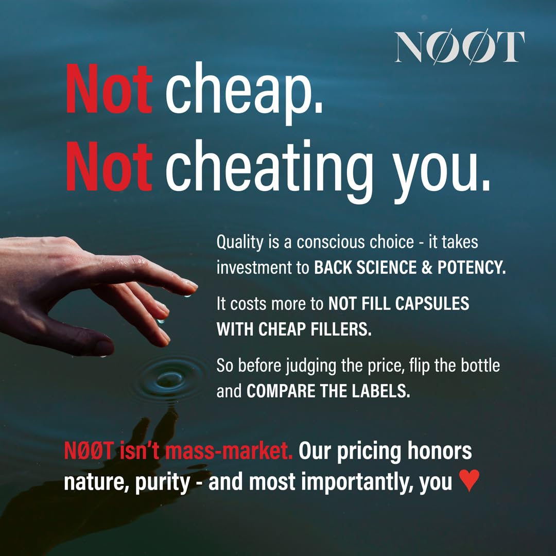 NØØT Cardio Care capsules poured into hand for easy daily use.