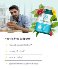 Nootrix Brain Plus on desk during study for improved concentration.