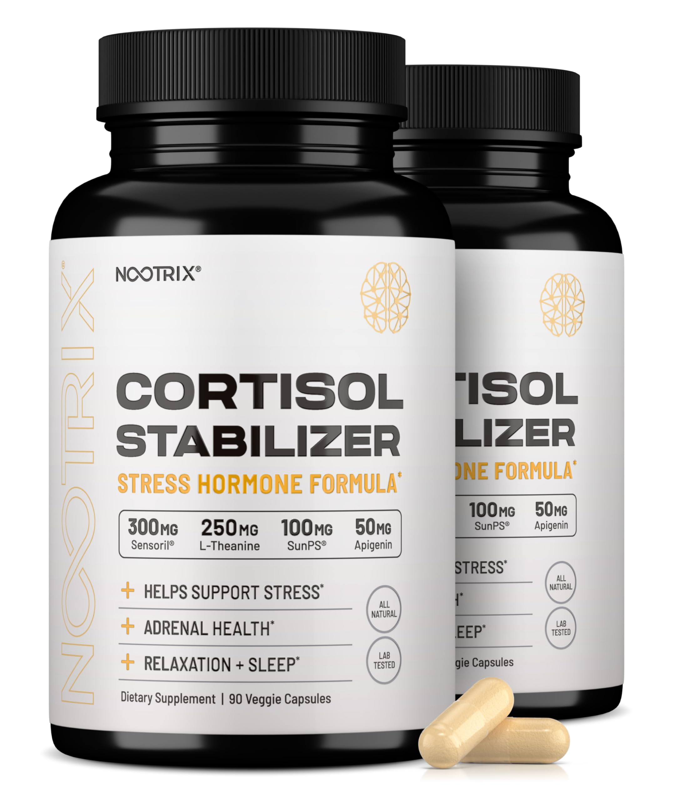 Nootrix Cortisol Manager bottle-label for stress support.