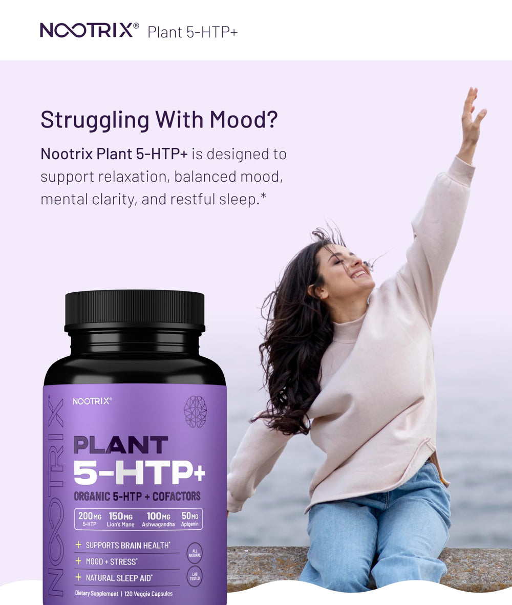 Nootrix Organic 5HTP Plus capsules support mood and mental clarity.