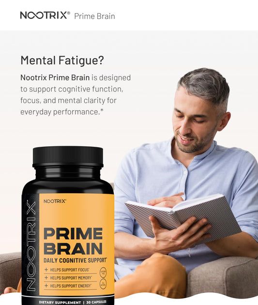 Nootrix Prime Brain bottle front view prepared for daily cognitive support.