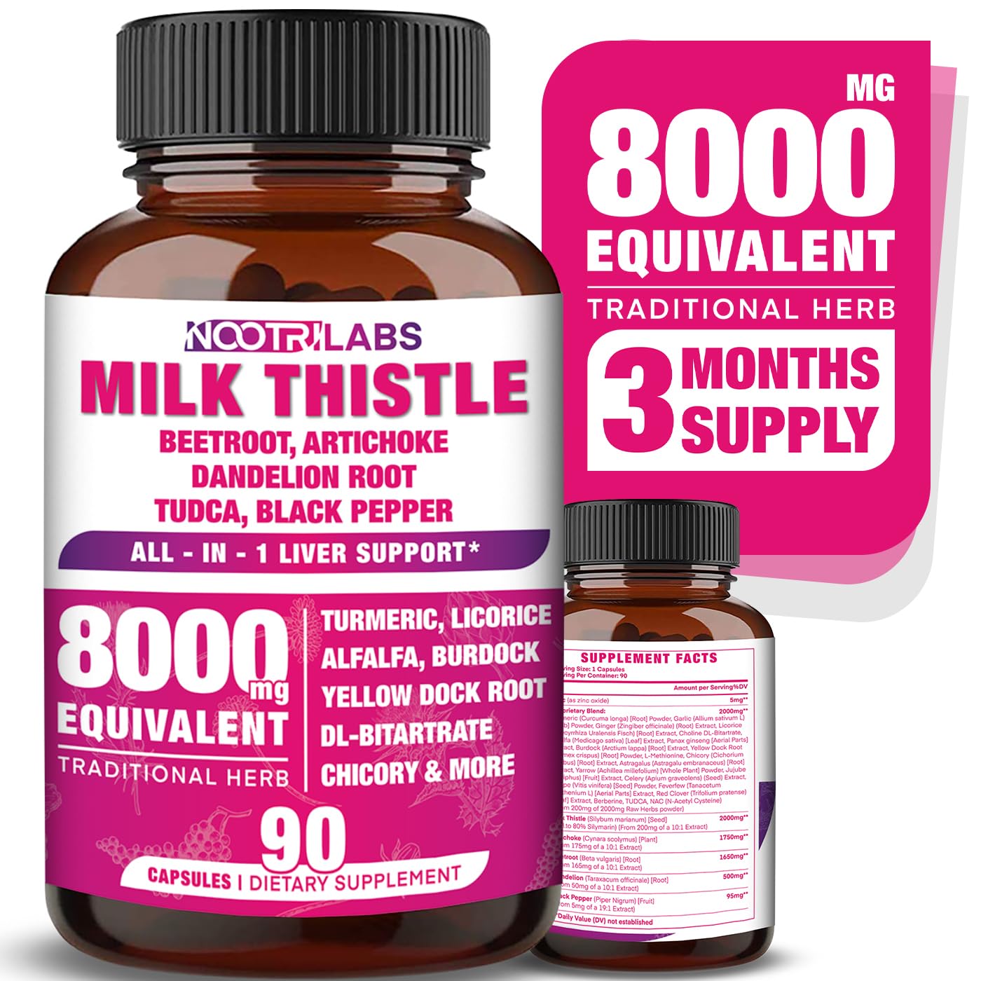 Nootrolabs Naturals All-in-1 bottle front highlighting liver support potential.