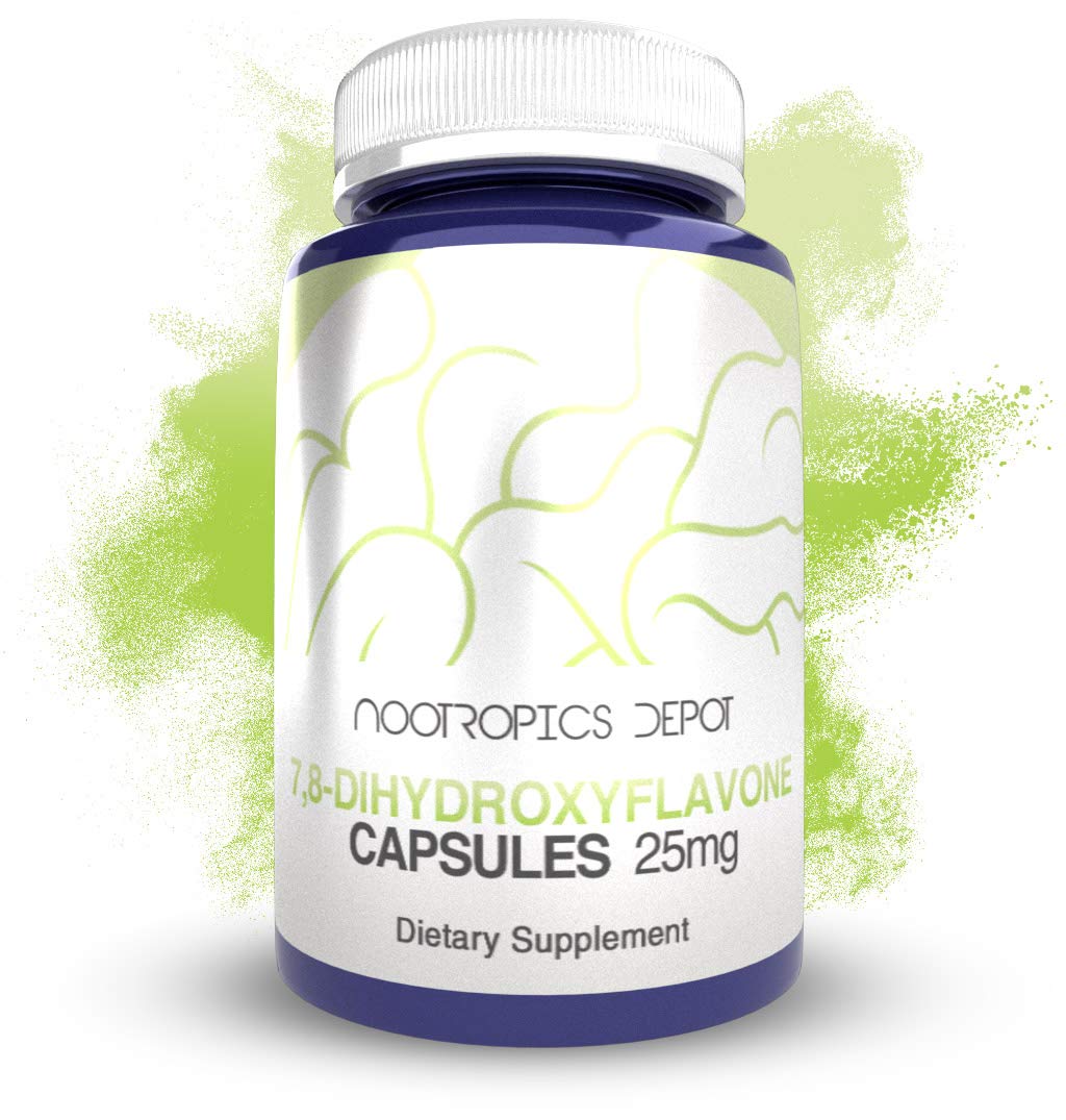 Nootropics Depot 7,8-DHF capsules on desk for daily cognitive support.