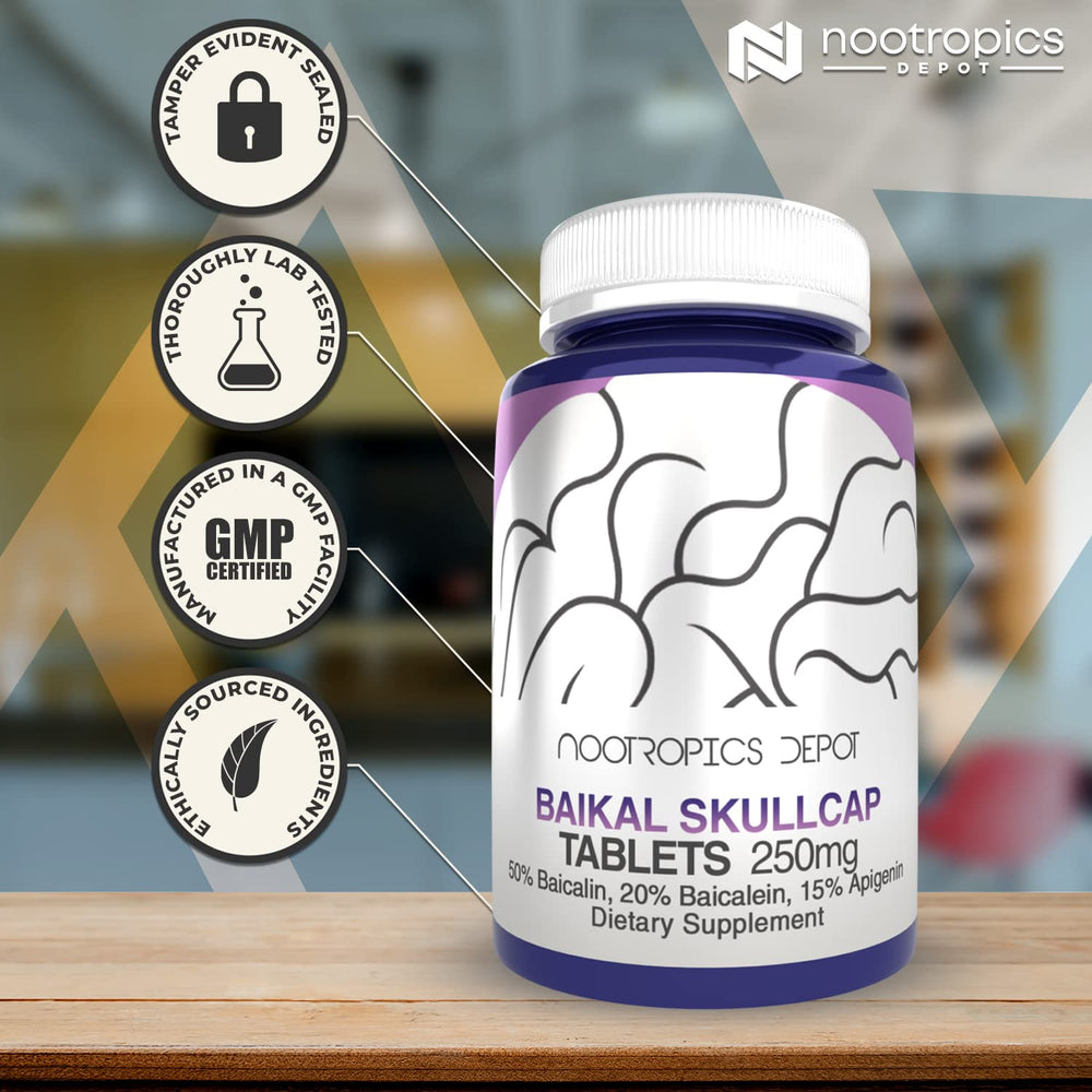 In-use setting suggesting calm focus from the Skullcap supplement.