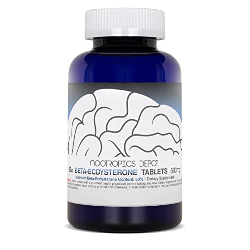 Nootropics Depot Beta Ecdysterone bottle back image with label details and potency information.