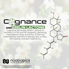 Nootropics Depot Cognance bottle pour demonstrates easy dosing during daily routines