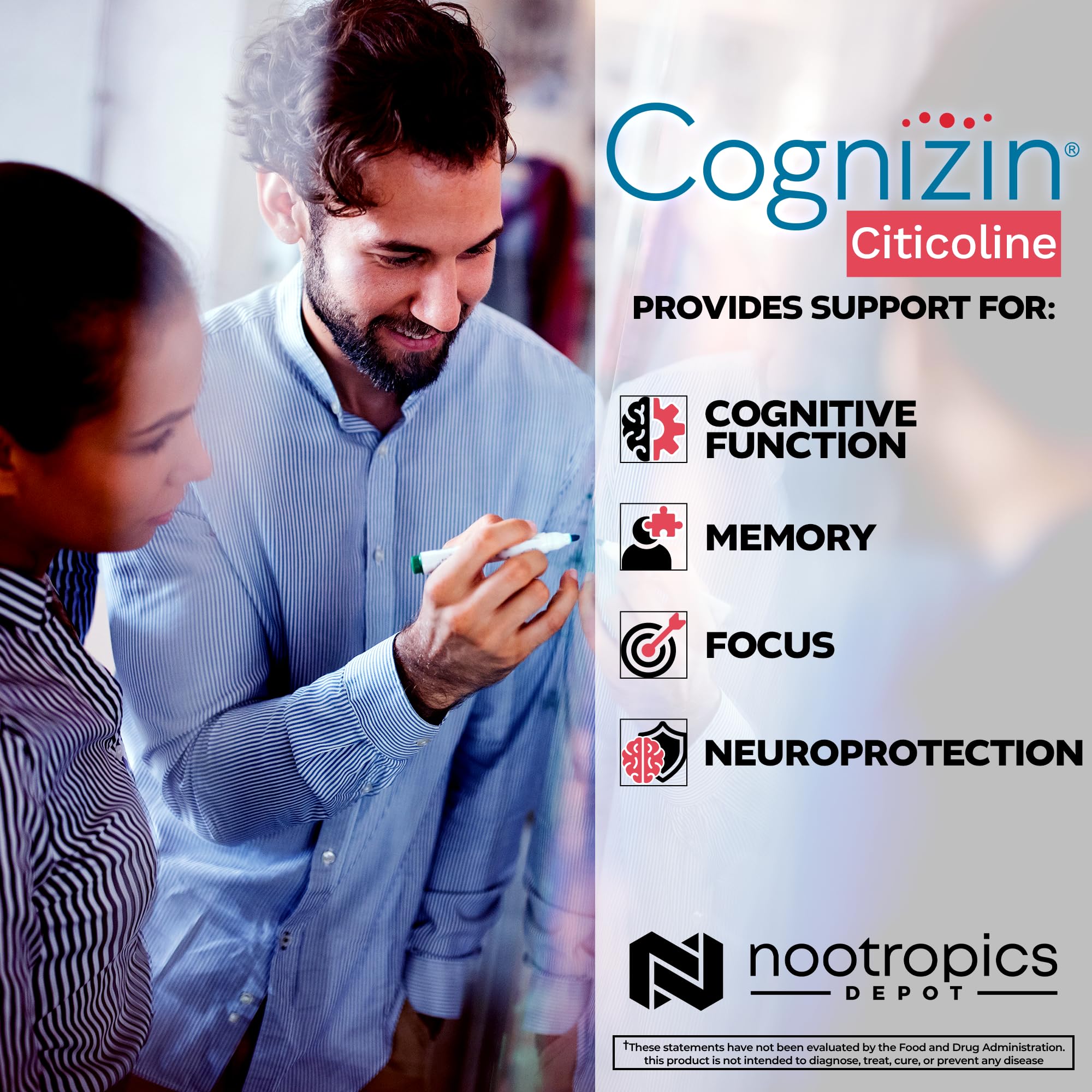 Cognizin label with Harvard study reference and essential nutrients