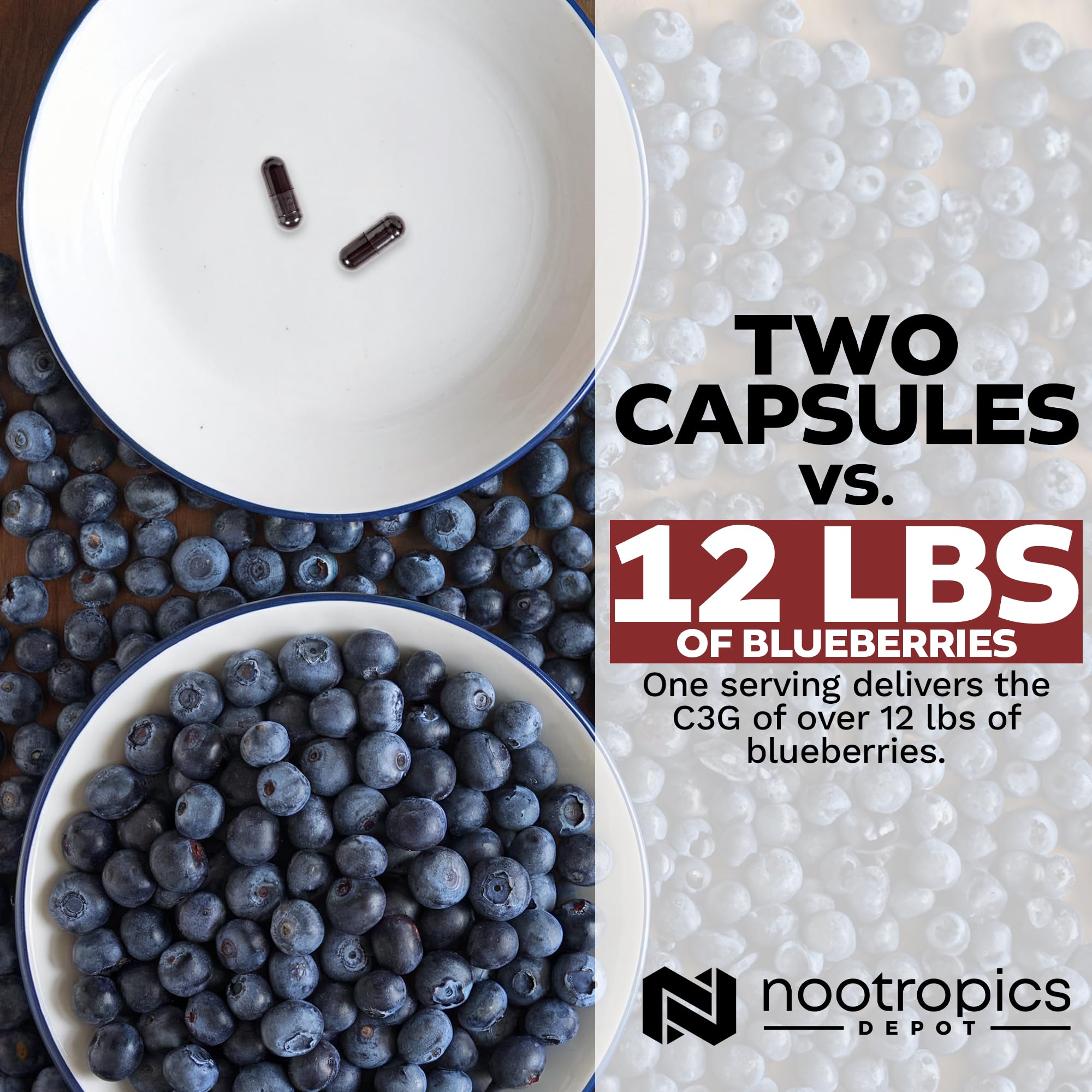 Nootropics Depot Cyanidin 3-Glucoside capsules in daily routine scene for energy and resilience.