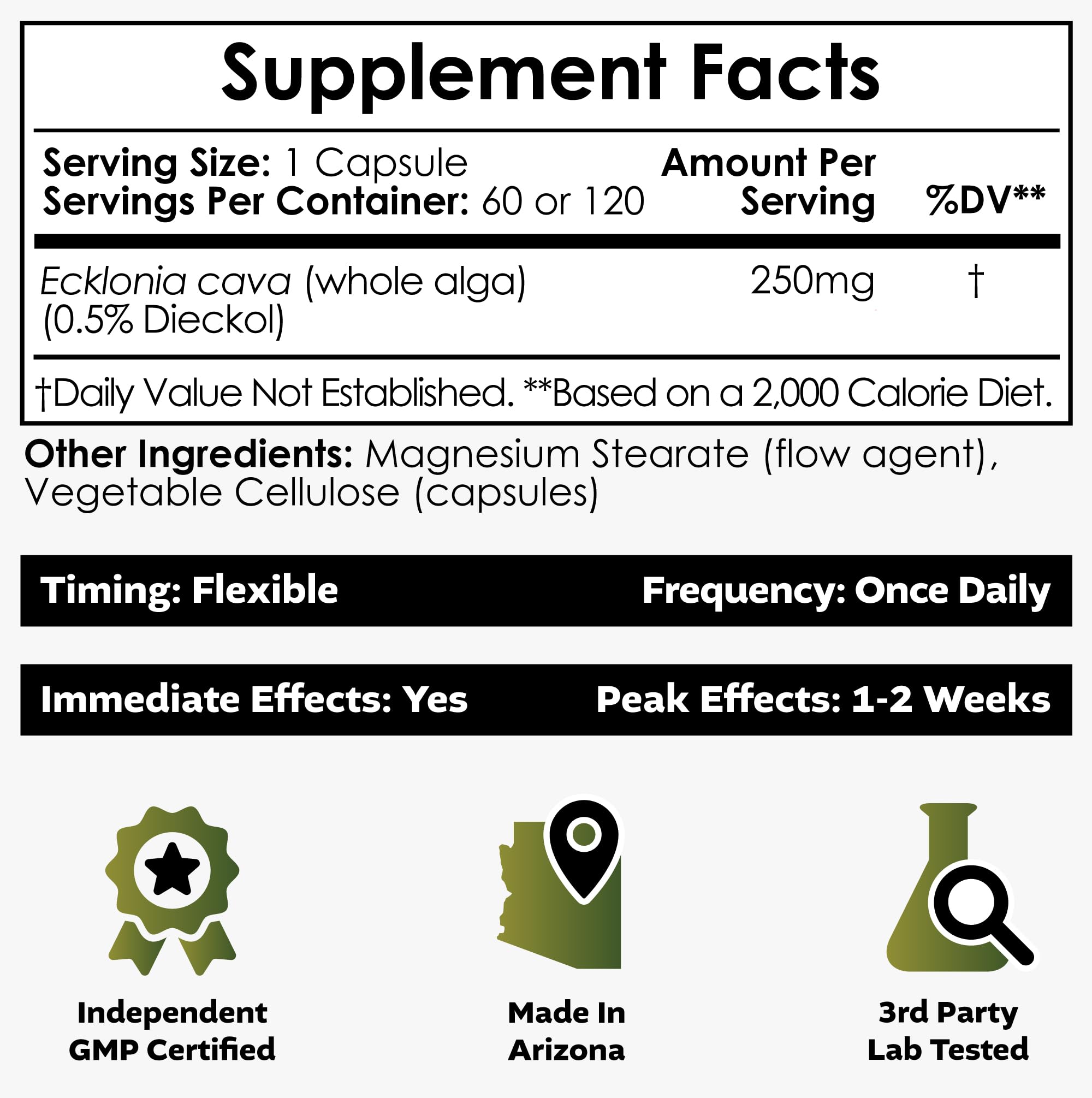 Nootropics Depot Ecklonia Cava capsules packaging detail emphasizing authenticity.