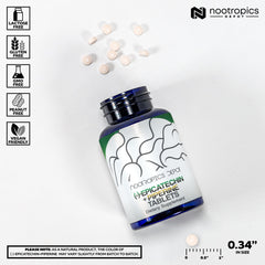 Nootropics Depot Epicatechin tablets back label with supplement facts and cardiovascular notes.