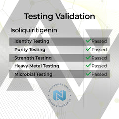 Lab-tested seal signals quality, purity, and potency assurances.