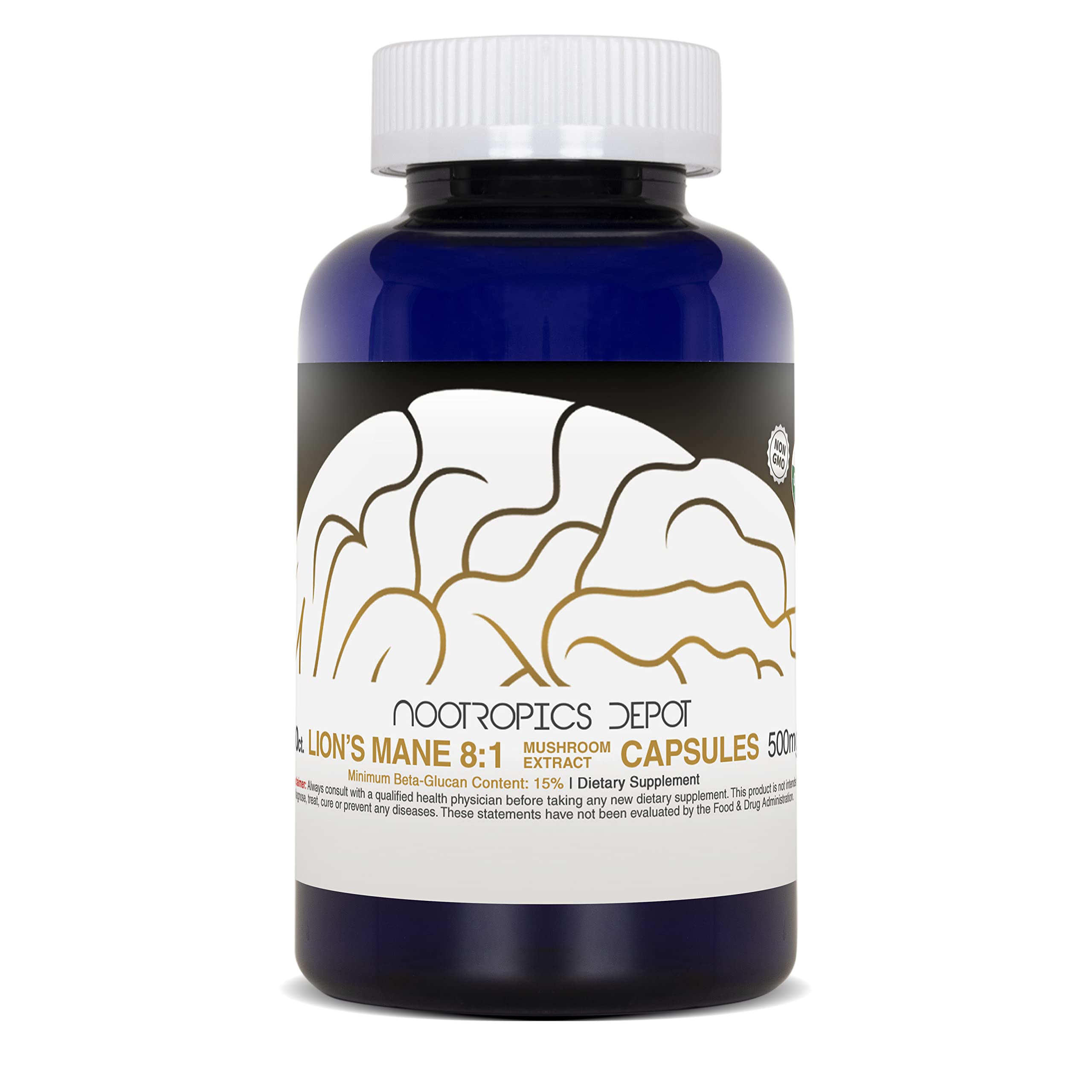 Nootropics Depot Lions Mane ingredients list on label