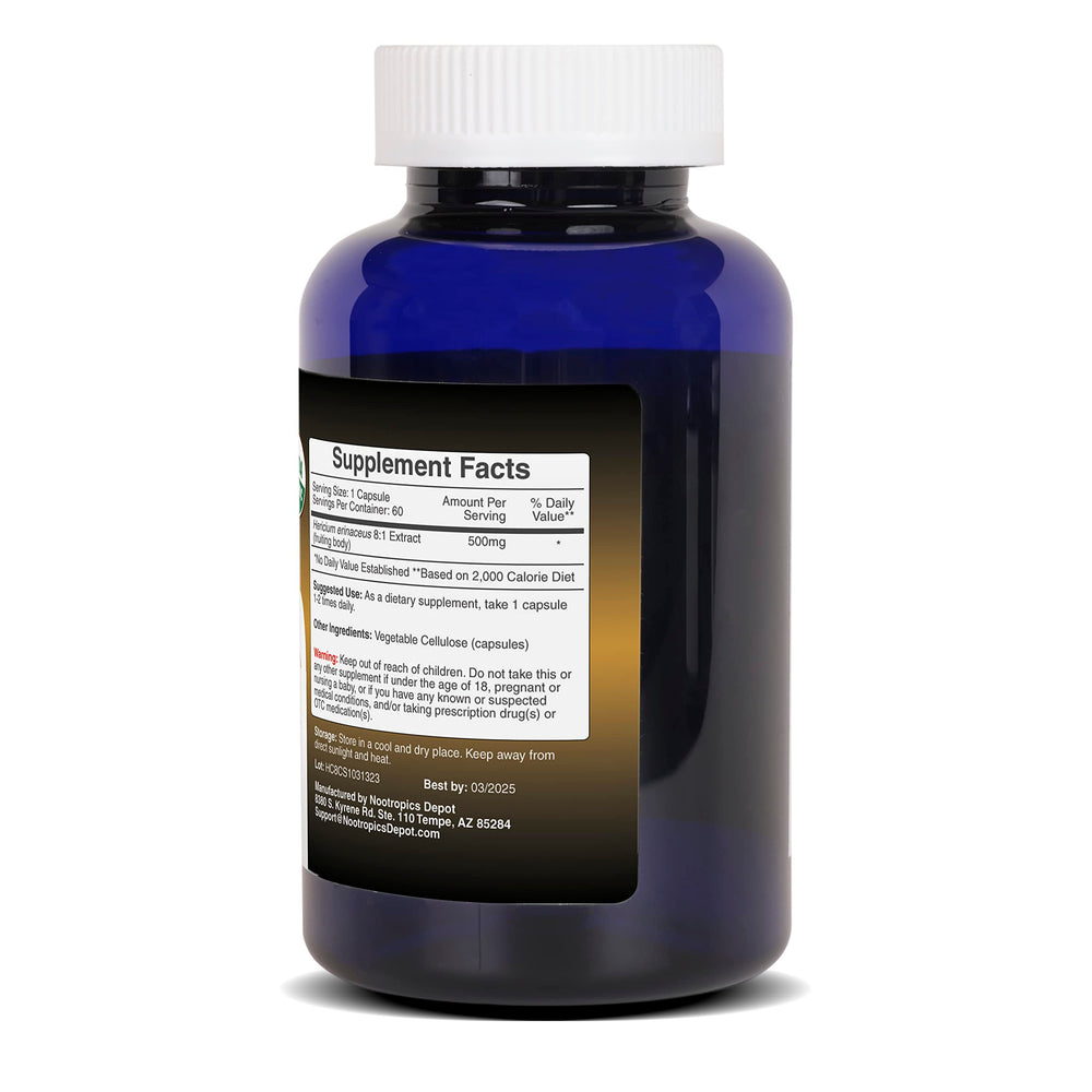 Nootropics Depot Lions Mane sealed package ready for daily use