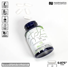 Nootropics Depot Magtein capsules pour into hand, signaling easy daily cognitive support.