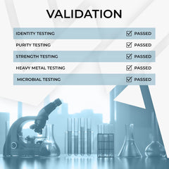 Product label emphasizes lab-tested purity and potency of Matrine capsules
