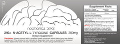 Closeup of Nootropics Depot N-Acetyl L-Tyrosine capsules highlighting purity