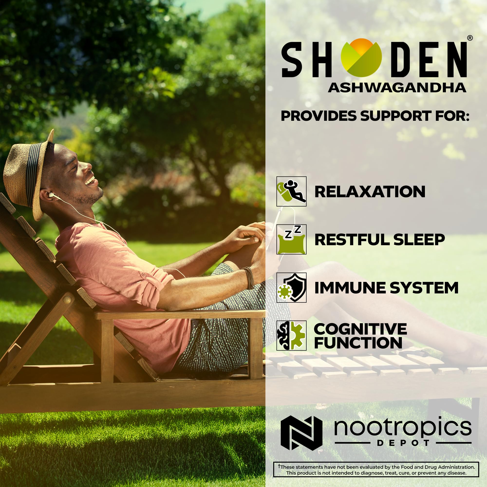 Nootropics Depot Shoden hand holding capsules for easy daily use.