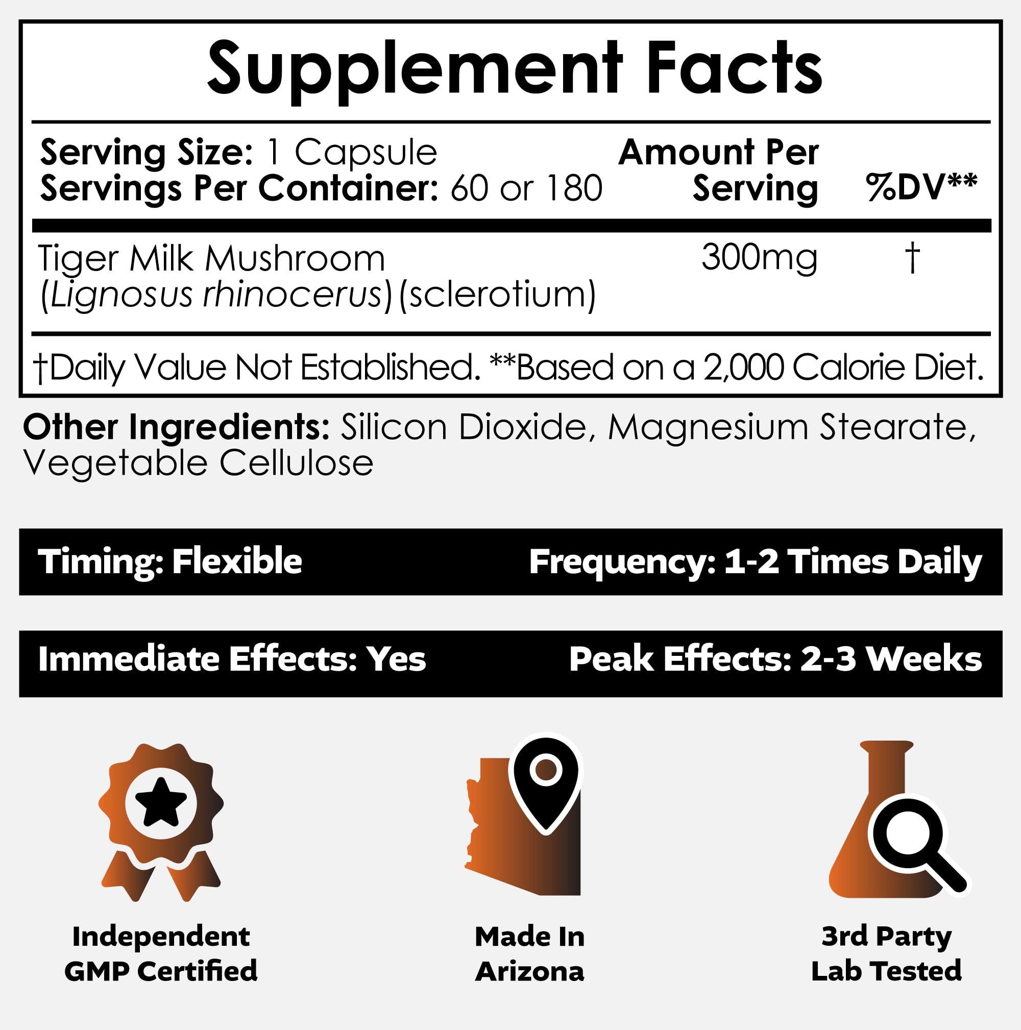 Nootropics Depot Tiger Milk Mushroom bottle front for daily cognitive support