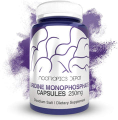 Nootropics Depot Uridine Monophosphate capsules bottle for daily cognitive support