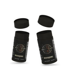 Nootrum Mushrooms label close-up highlighting standardized extracts and quality.