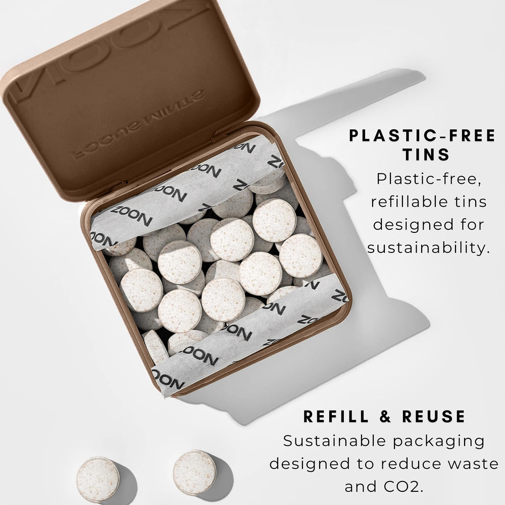NOOZ Probiotic Mints on desk for quick breath refresh and digestion