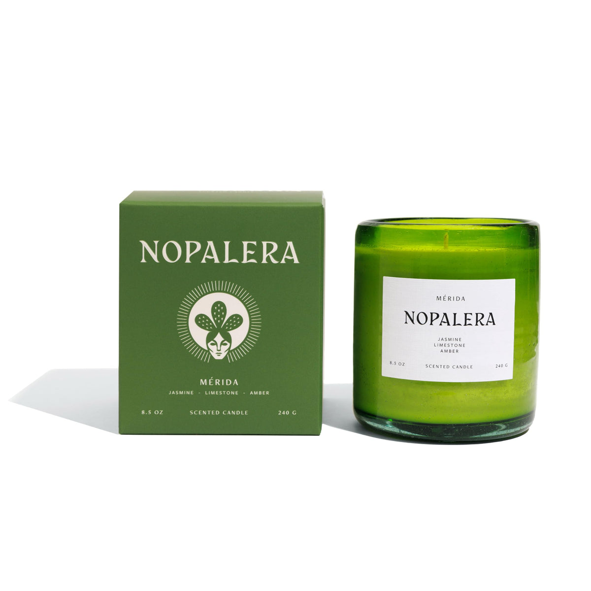 Nopalera Merida Candle close-up with coconut soy wax for a clean burn and bright aroma.