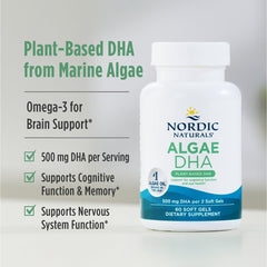 Nordic Naturals Algae DHA dairy-free softgel presentation