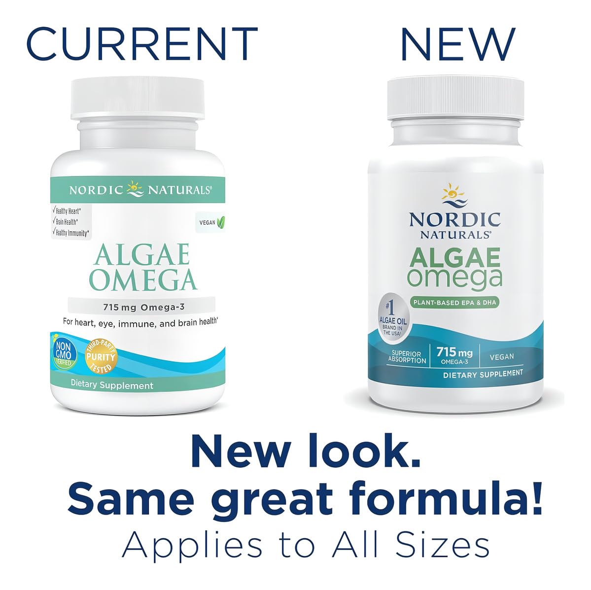 Nordic Naturals Algae Omega gluten-free and dairy-free formula for sensitive diets.