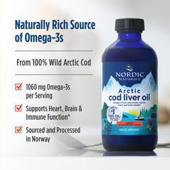 Nordic Naturals Arctic Cod Liver Oil on kitchen counter for daily wellness