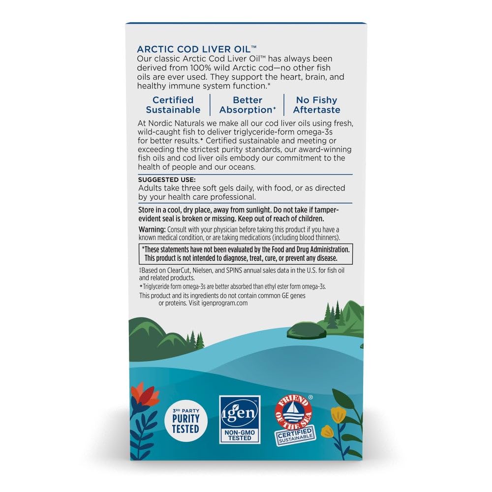 Nordic Naturals Arctic Cod Liver Oil lemon bottle pour — convenient serving idea.