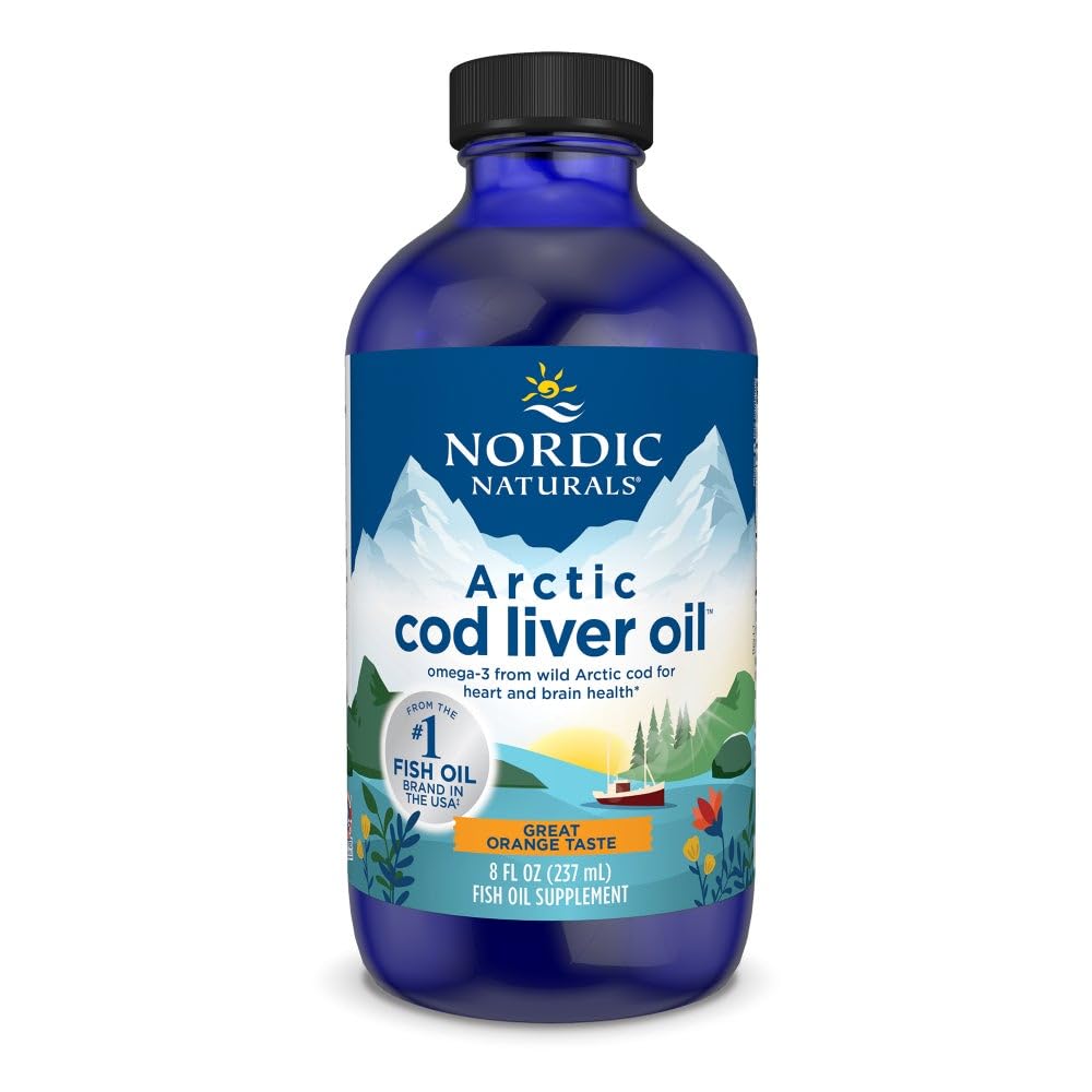 Nordic Naturals Arctic Cod Liver Oil orange bottle for daily omega-3 support