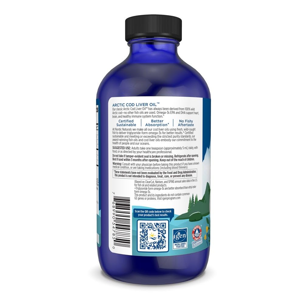 Nordic Naturals Arctic Cod Liver Oil orange flavor splash and appetizing look