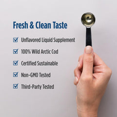 Sustainable packaging of Nordic Naturals Arctic Cod Liver Oil emphasizes eco-friendly choices