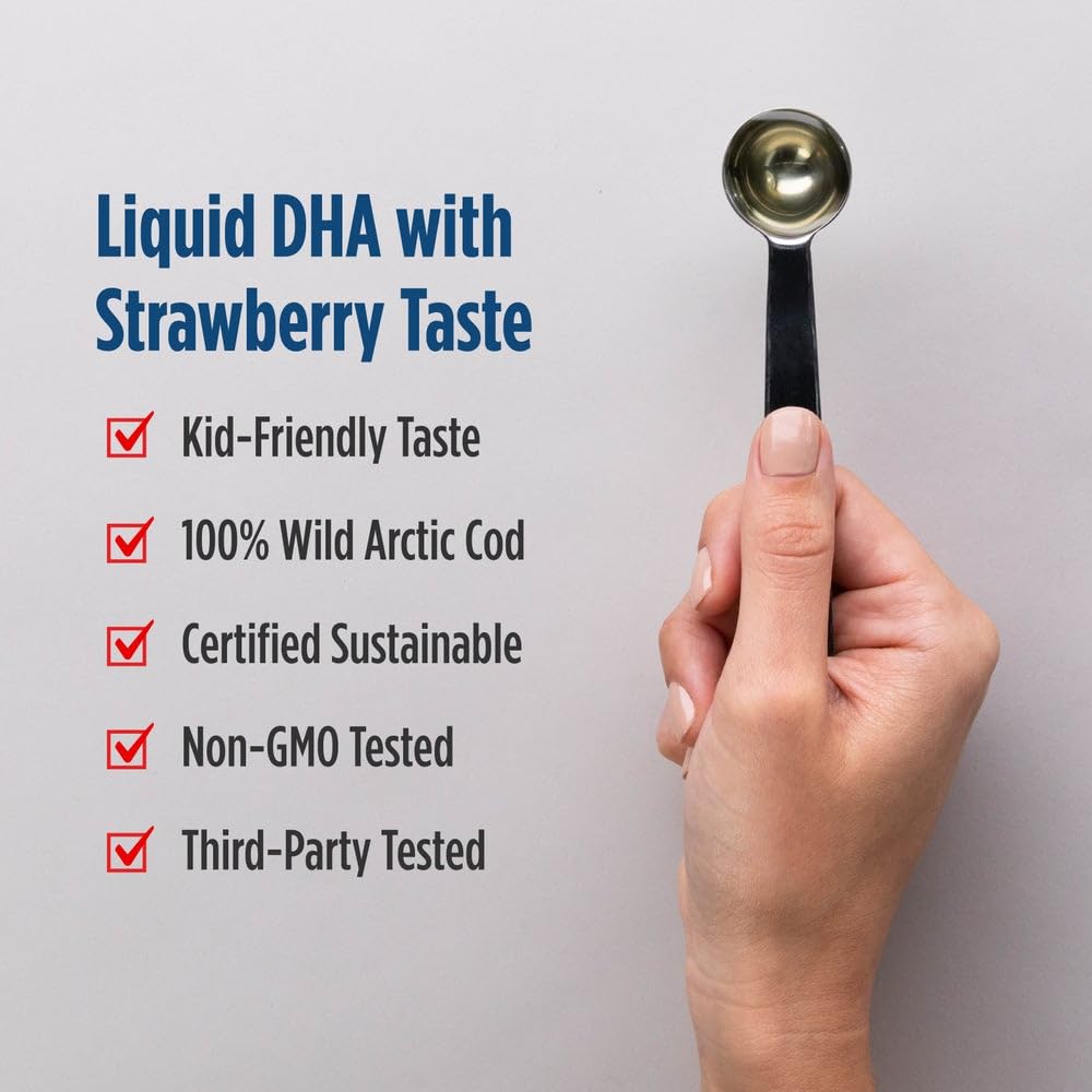 Nordic Naturals Children's DHA Strawberry flavor visual indicating strawberry taste