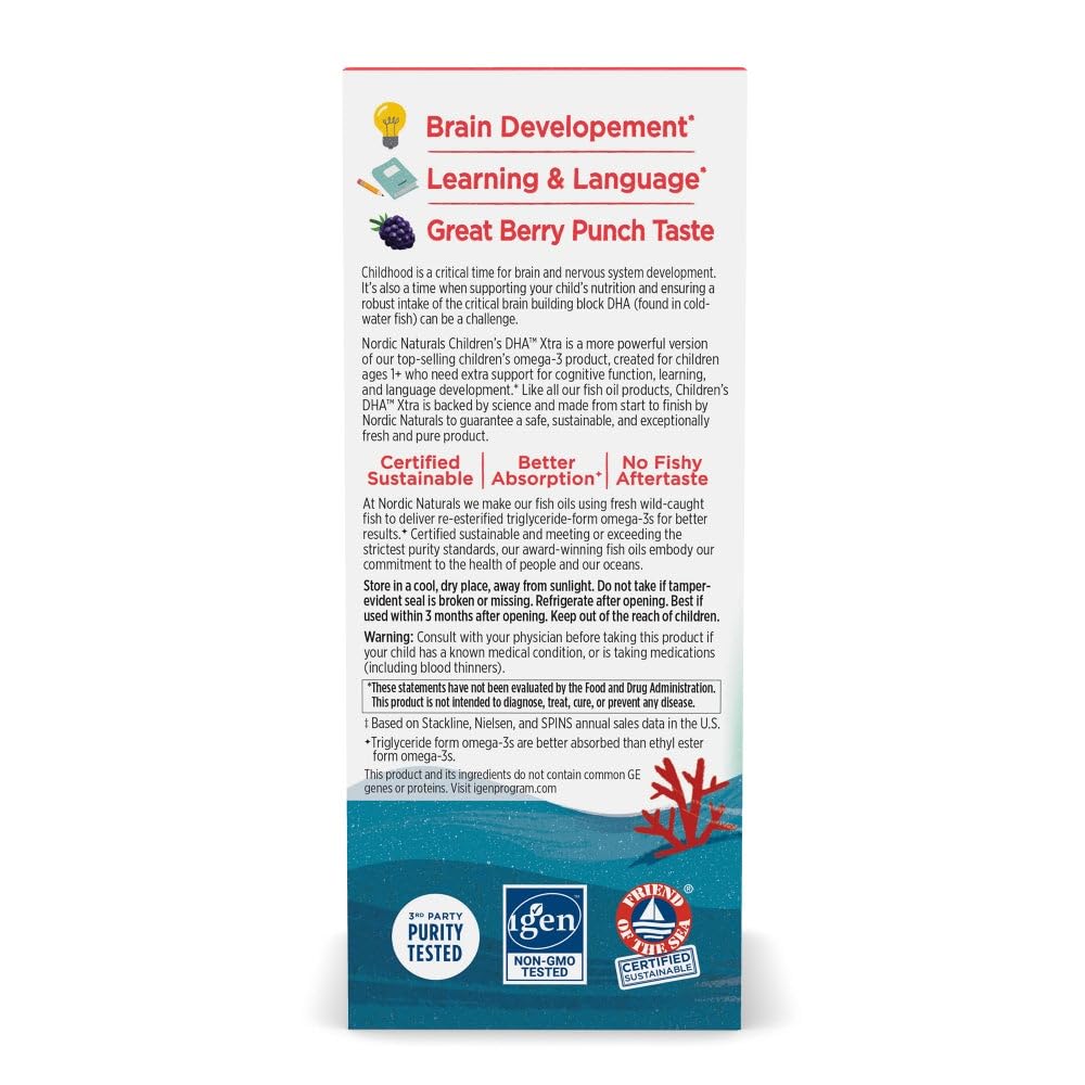 Nordic Naturals dropper shows convenient, mess-free daily use for children