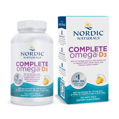 Nordic Naturals Complete Omega-D3 lemon bottle for daily omega-3 support.
