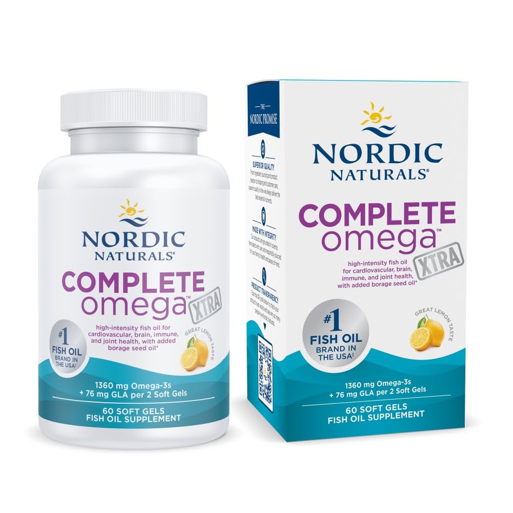 Nordic Naturals Complete Omega Xtra bottle with lemon flavor for easy daily use