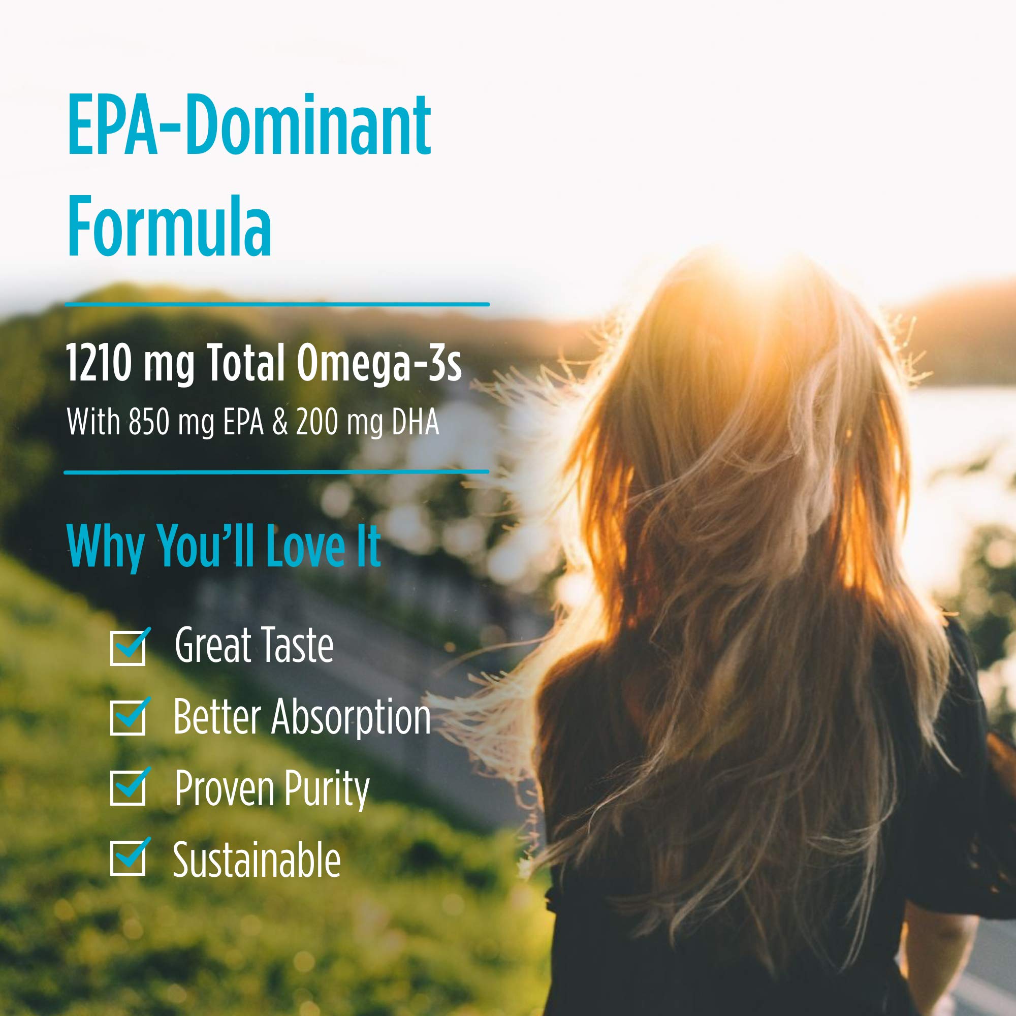 Nordic Naturals EPA Lemon soft gels serving illustrating daily dose