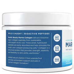 Nordic Naturals powder pouring into glass demonstrates quick blending in hot or cold drinks.