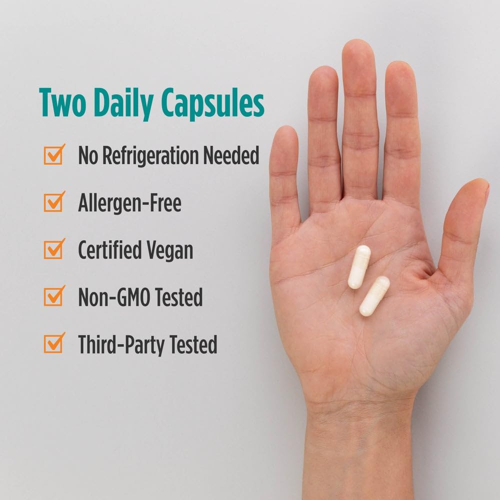 Nordic Naturals Nordic Flora Probiotic Daily hands holding capsules for daily use