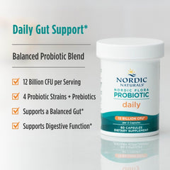 Nordic Naturals Nordic Flora Probiotic Daily packaging graphic communicates quality