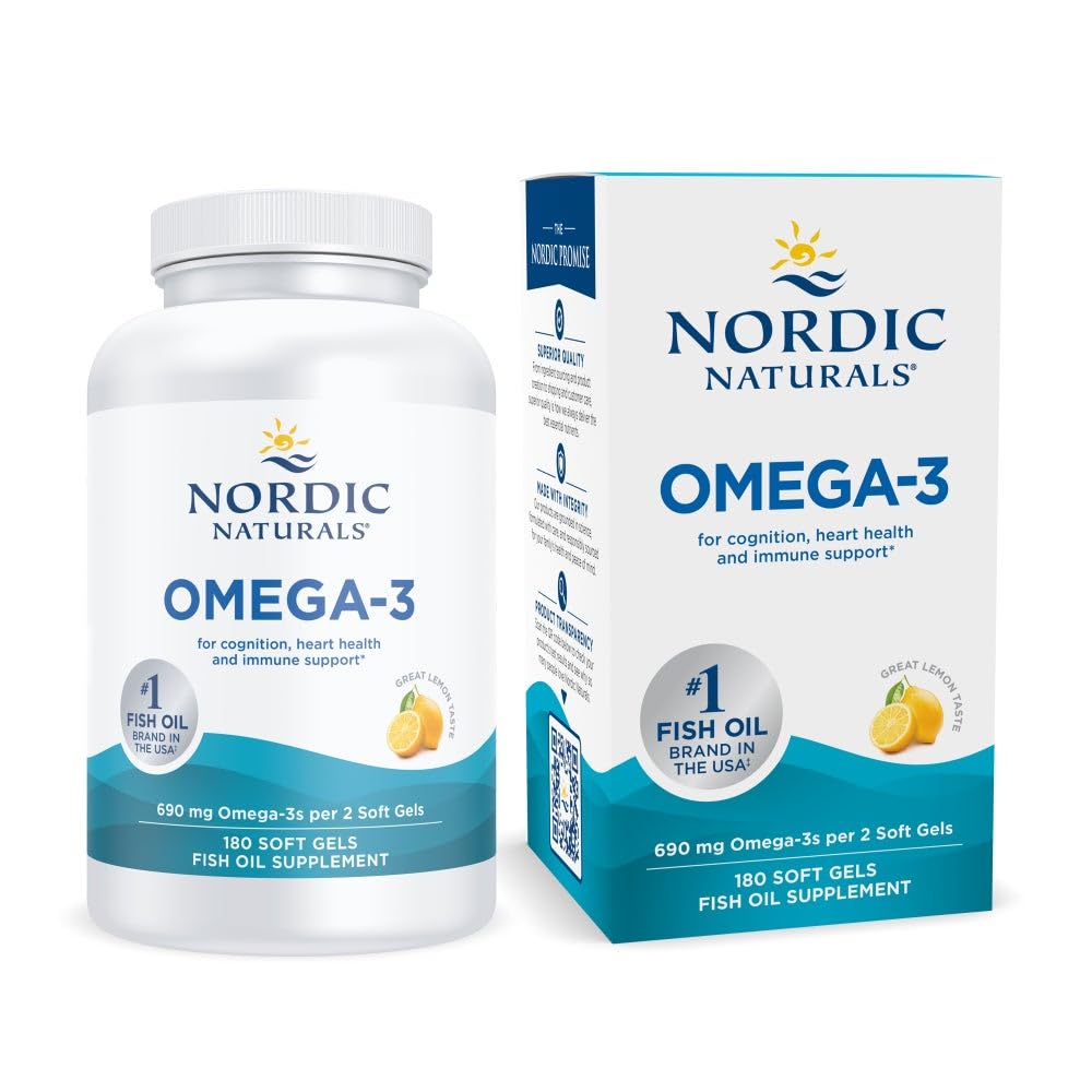 Nordic Naturals Omega-3 Lemon bottle pour for easy daily intake