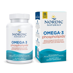 Nordic Naturals Omega-3 Phospholipids softgels bottle for easy daily omega-3 intake.