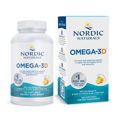 Nordic Naturals Omega-3D lemon bottle for easy daily omega-3 intake.