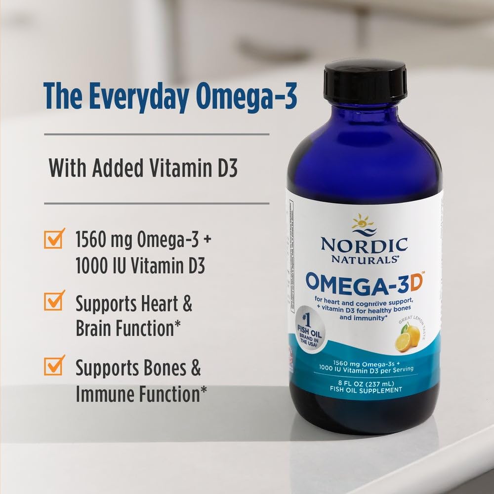 Nordic Naturals Omega-3D purity badge with gluten-free and dairy-free claim