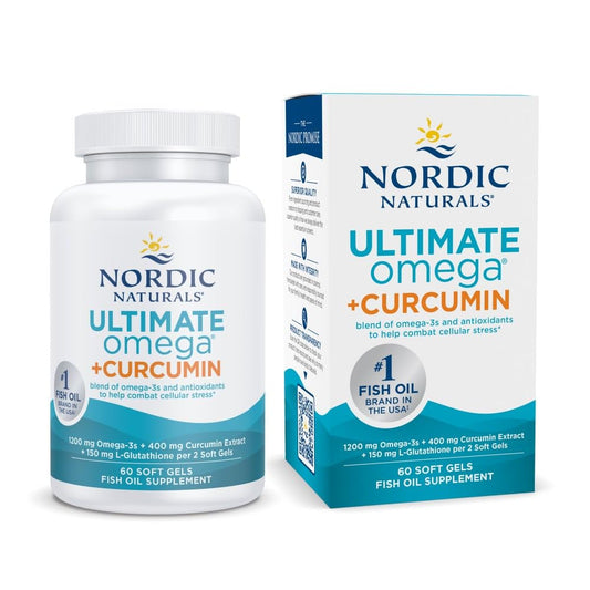 Nordic Naturals Omega Curcumin lemon bottle—supports daily cellular health.