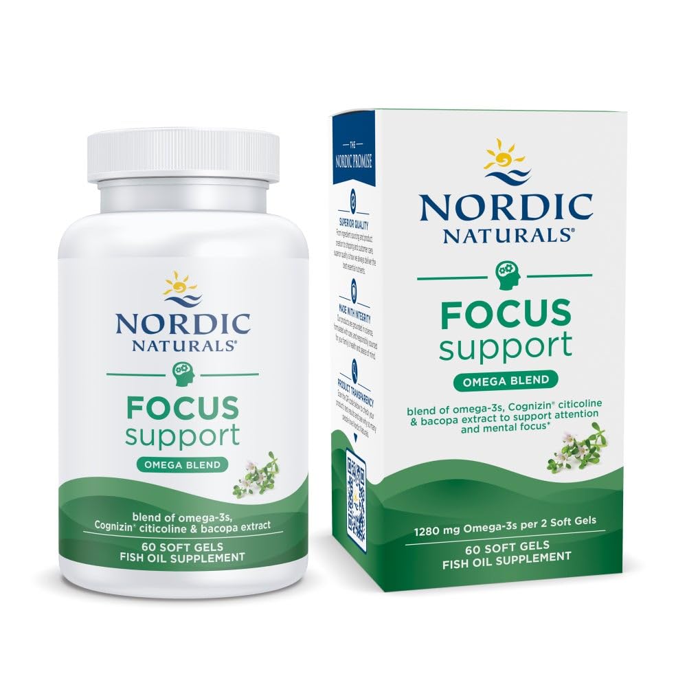 Nordic Naturals Omega Focus lemon bottle for daily brain support